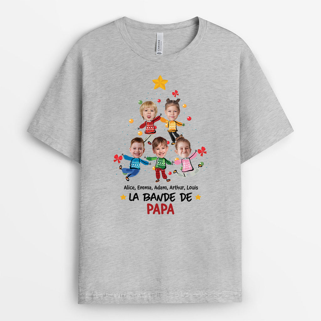 2964AFR2 la bande a mamie version sapin de noel avec visages t shirt mamie personnalisable