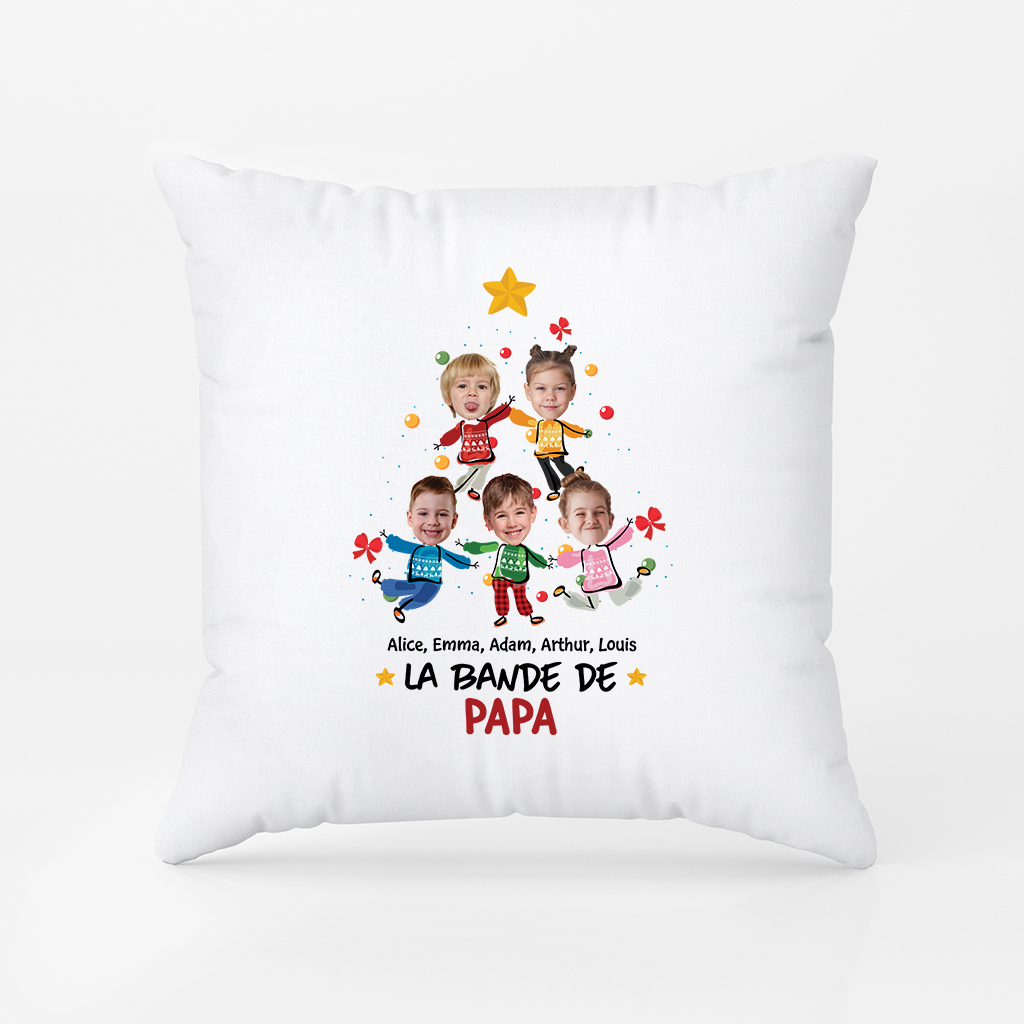 2964PFR2 la bande a mamie version sapin de noel avec visages coussin mamie personnalisable