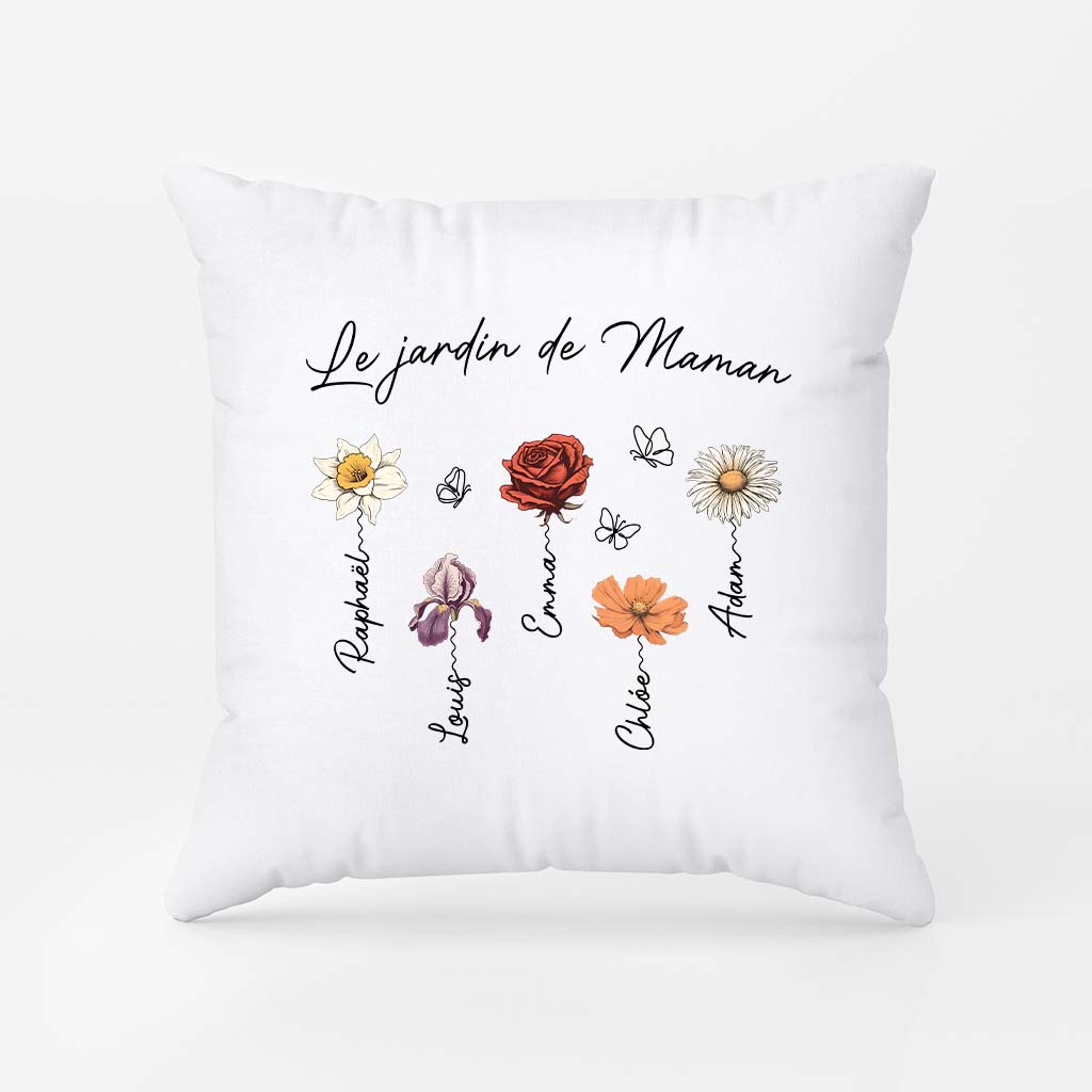 2966PFR2 le jardin de mamie florale coussin mamie original