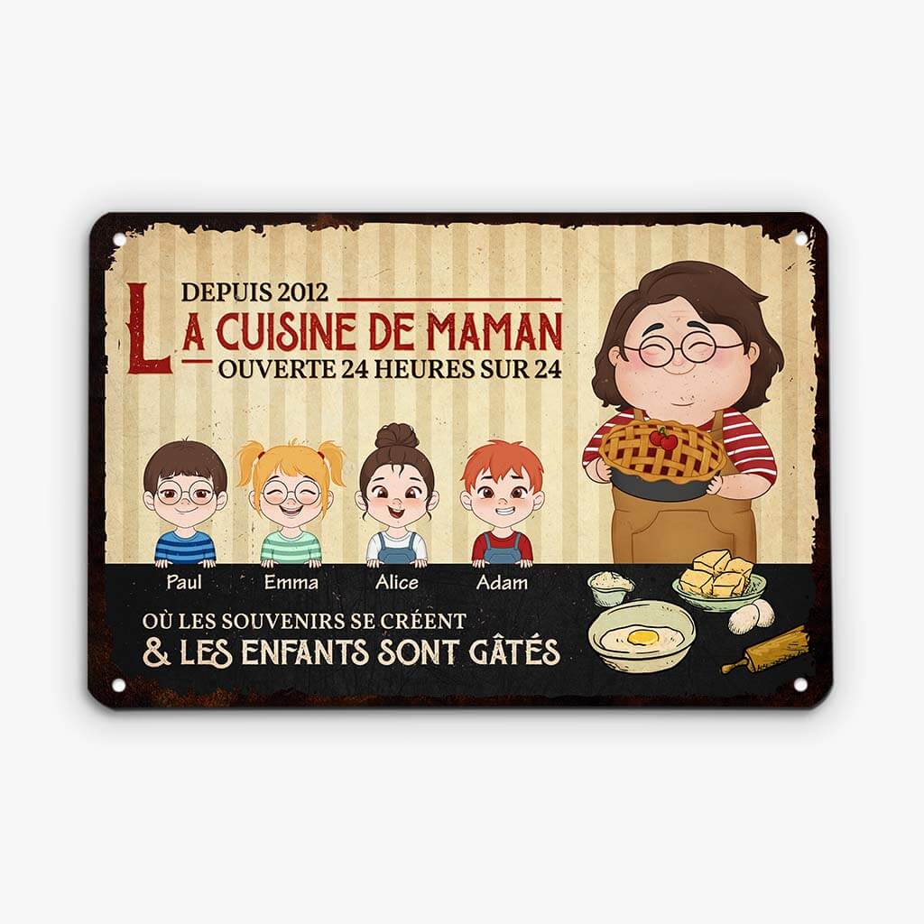 2969EFR2 la cuisine de mamie ouverte 24h plaque personnalisee pour mamie