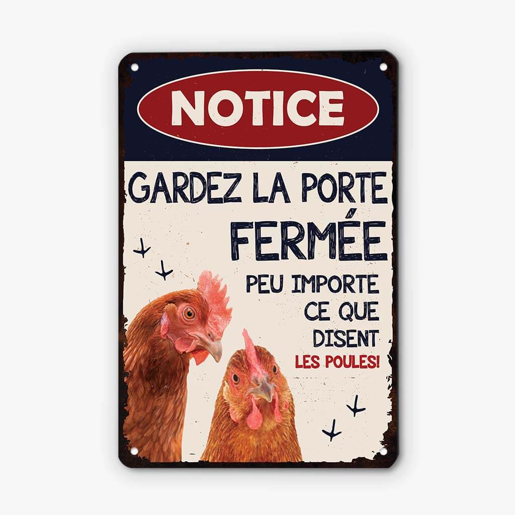 Peu Importe Ce Que Disent Les Poules - Cadeau Personnalisé | Plaque Avec Animaux