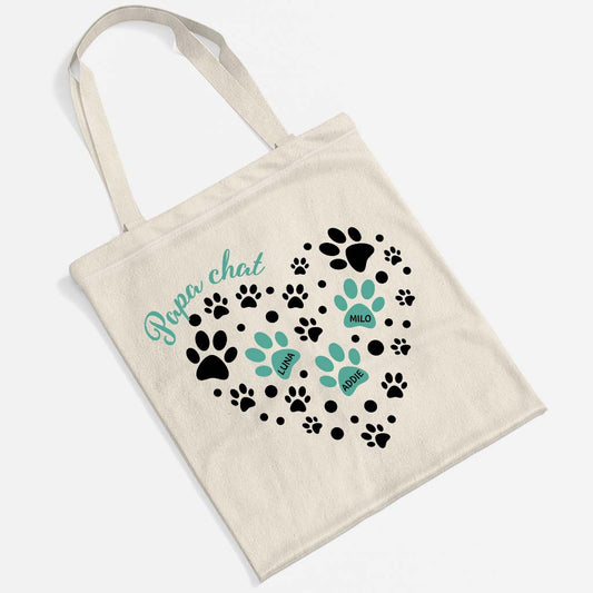 2979BFR2 maman chien chat avec coeur tote bag a personnaliser 2979bcq5d