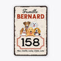 3002EFR1 famille et numero de maison version chien plaque en metal personnalisee avec chien