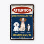 3005EFR2 attention a mes chiens plaque en metal personnalisee avec animaux de compagnie 3005e6p3c