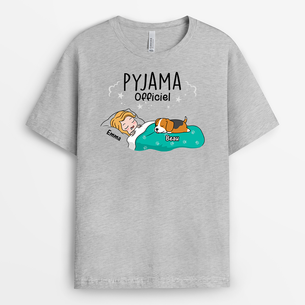 3010AFR2 pyjama officiel version chiens paresseux t shirt chien personnalise