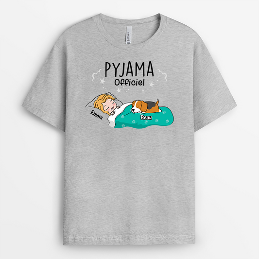 3010AFR2 pyjama officiel version chiens paresseux t shirt chien personnalise