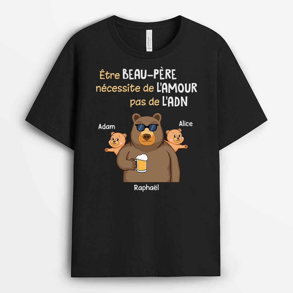 Être Beau-Père Nécessite De L'amour - Cadeau Personnalisé | T-Shirt Pour Beau-Père