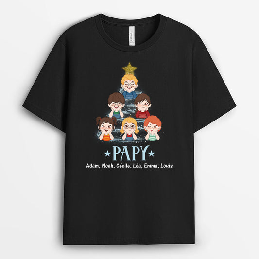 3022AFR1 papy version sapin de noel tee shirt personnalise papy