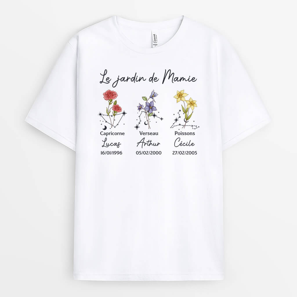 Le Jardin De Mamie Version Astrologie - Cadeau Personnalisé | T-Shirt Pour Mamie