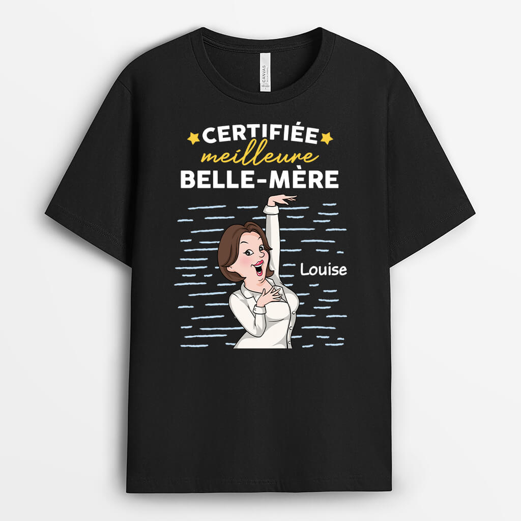 Certifiée Meilleure Belle-Mère - Cadeau Personnalisé | T-shirt Pour Belle-Mère