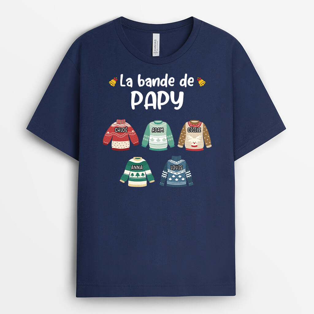 La Bande À Papy Version Pull De Noel - Cadeau Personnalisé | T-Shirt Pour Papy