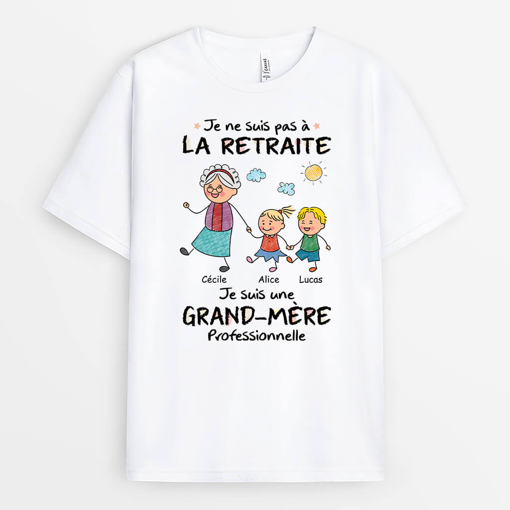 Je Suis Une Mamie Professionnelle Version Dessin - Cadeau Personnalisé | T-shirt Pour Mamie