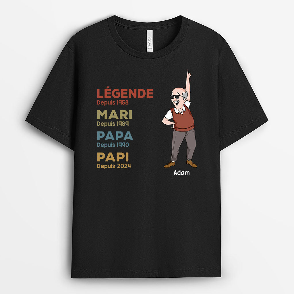 Papy Légende Qui Danse - Cadeau Personnalisé | T-shirt Pour Papy