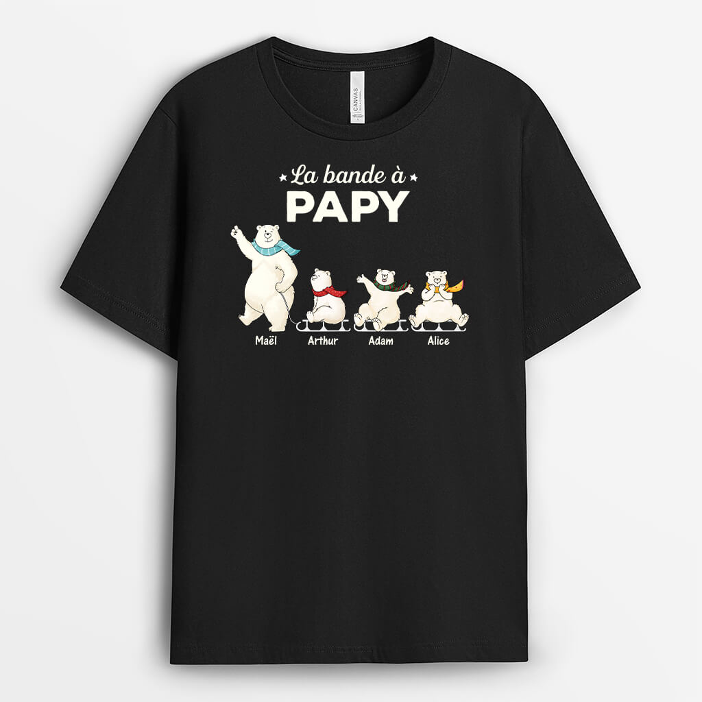 La Bande À Papy Version Ours Blancs - Cadeau Personnalisé | T-shirt Pour Papy