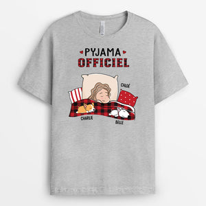 3064AFR2 pyjama officiel avec chien version texte vintage t shirt personnalise chien