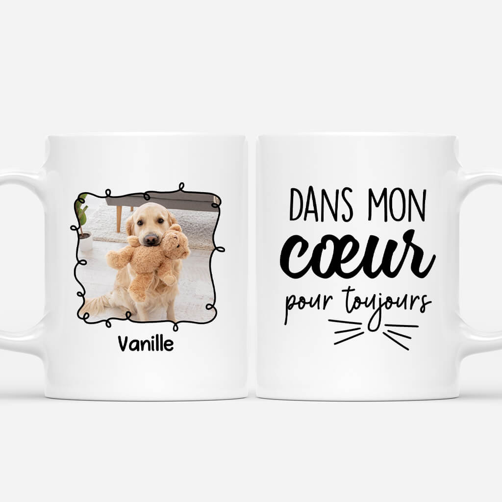 Dans Mon Cœur Pour Toujours Version Chien - Cadeau Personnalisé | Mug Pour Amoureux Des Chiens