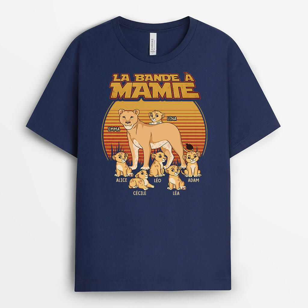 La Bande À Mamie Lion Retro - Cadeau Personnalisé | T-Shirt Pour Mamie