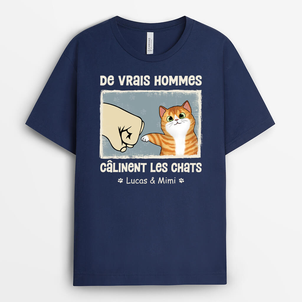 3092AFR2 les vrais hommes calinent des chats tee shirt avec des chats_603a7fbc 7769 4592 9020 a50f0fdb06ad