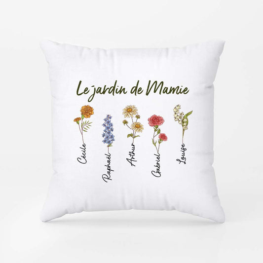 3097PFR1 le jardin de mamie retro coussin personnalise mamie