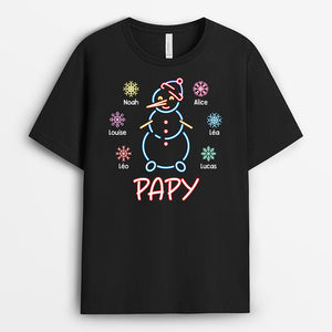3103AFR1 papy version bonhomme de neige neon avec flocons t shirt personnalise pour papy_5d22f741 56ca 43e4 bdb9 9aed2c441fe0