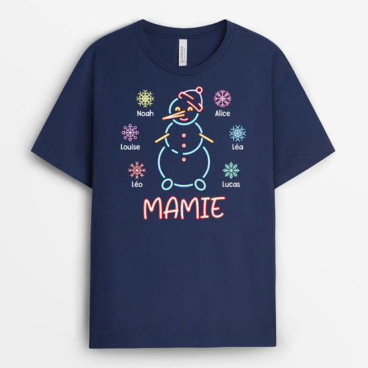 3103AFR2 papy version bonhomme de neige neon avec flocons t shirt personnalise pour papy_cd42cf15 44dd 456f 96d1 0daaede16eb2