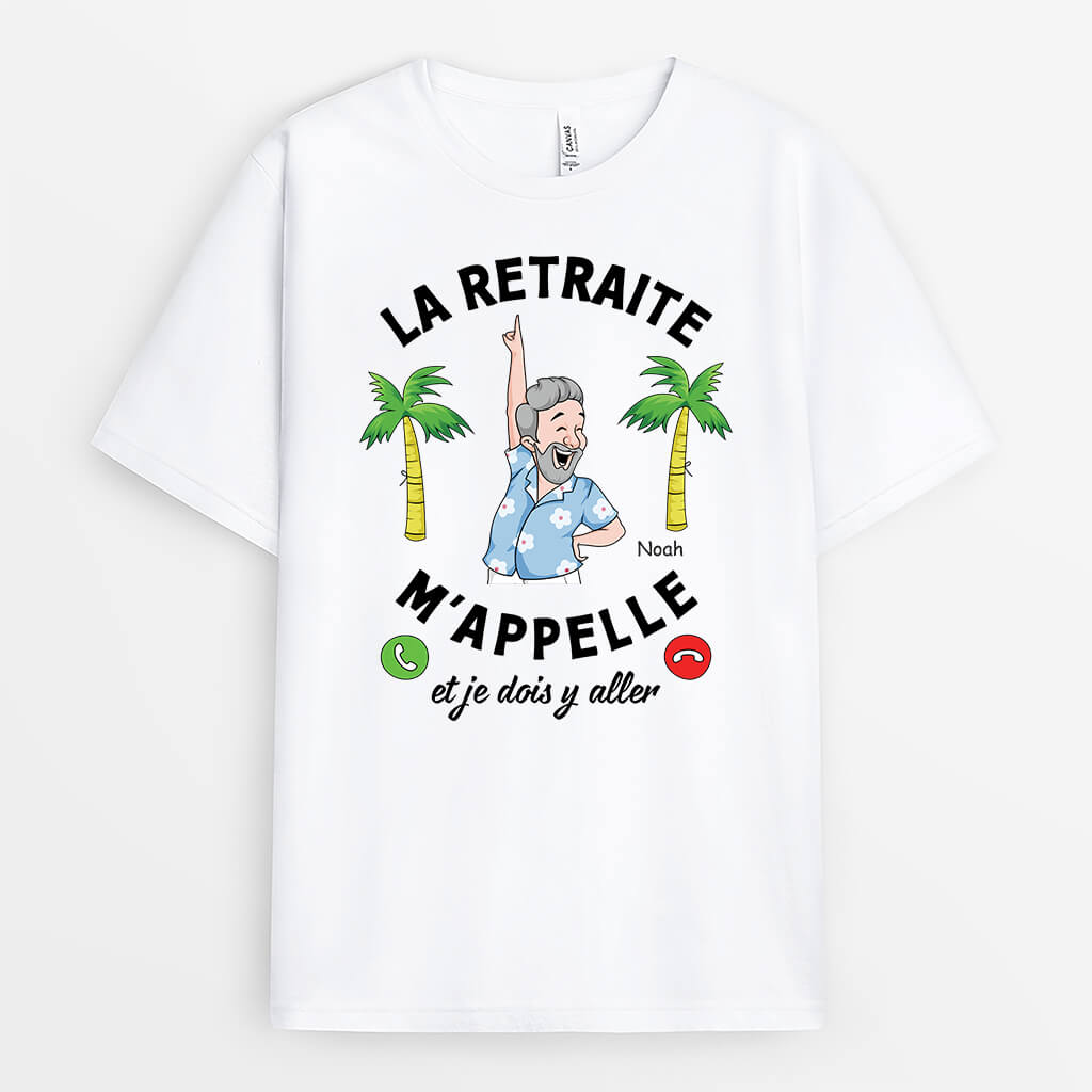 La Retraite M'Appelle Pour Homme Version Téléphone - Cadeau Personnalisé | T-shirt Pour Retraite