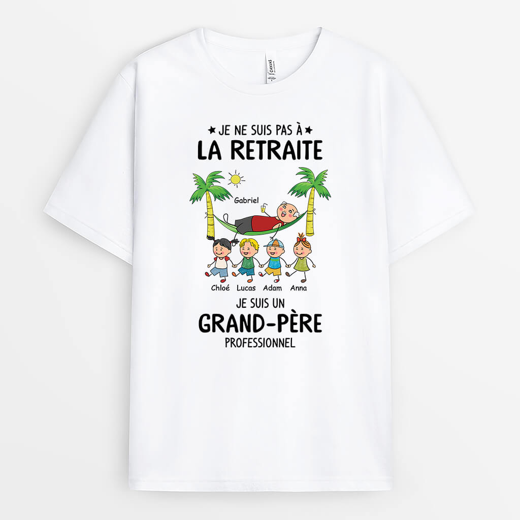 Je Suis Un Papy Professionnel Version Hawaï - Cadeau Personnalisé | T-shirt Pour Retraite