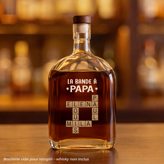 3142AFR1 la bande a papa papy avec mot croise bouteille de whisky personnalisable 3142aicf0b
