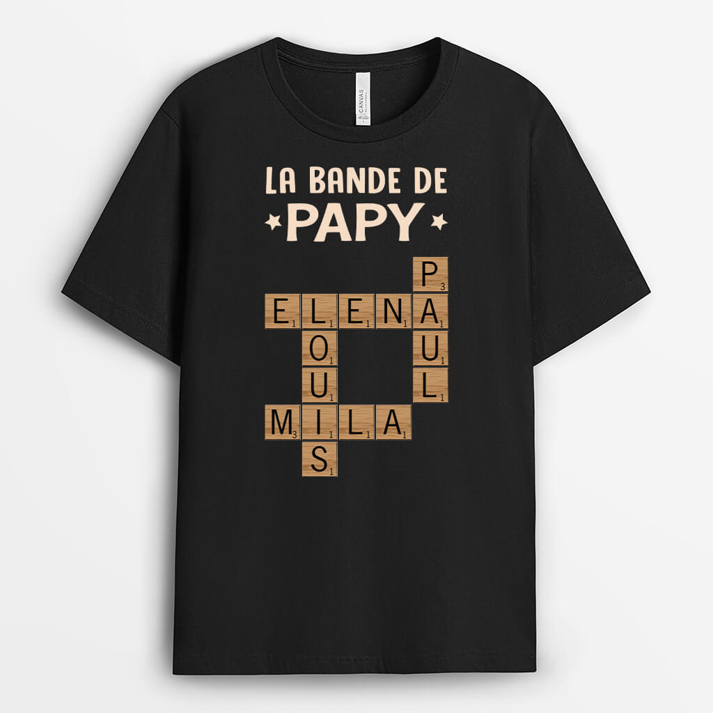 La Bande À Papy Version Mots Croisés - Cadeau Personnalisé | T-Shirt Pour Papy