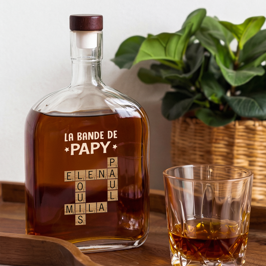 3142AFR2 la bande a papa papy avec mot croise bouteille de whisky personnalisable 3142aicf0b