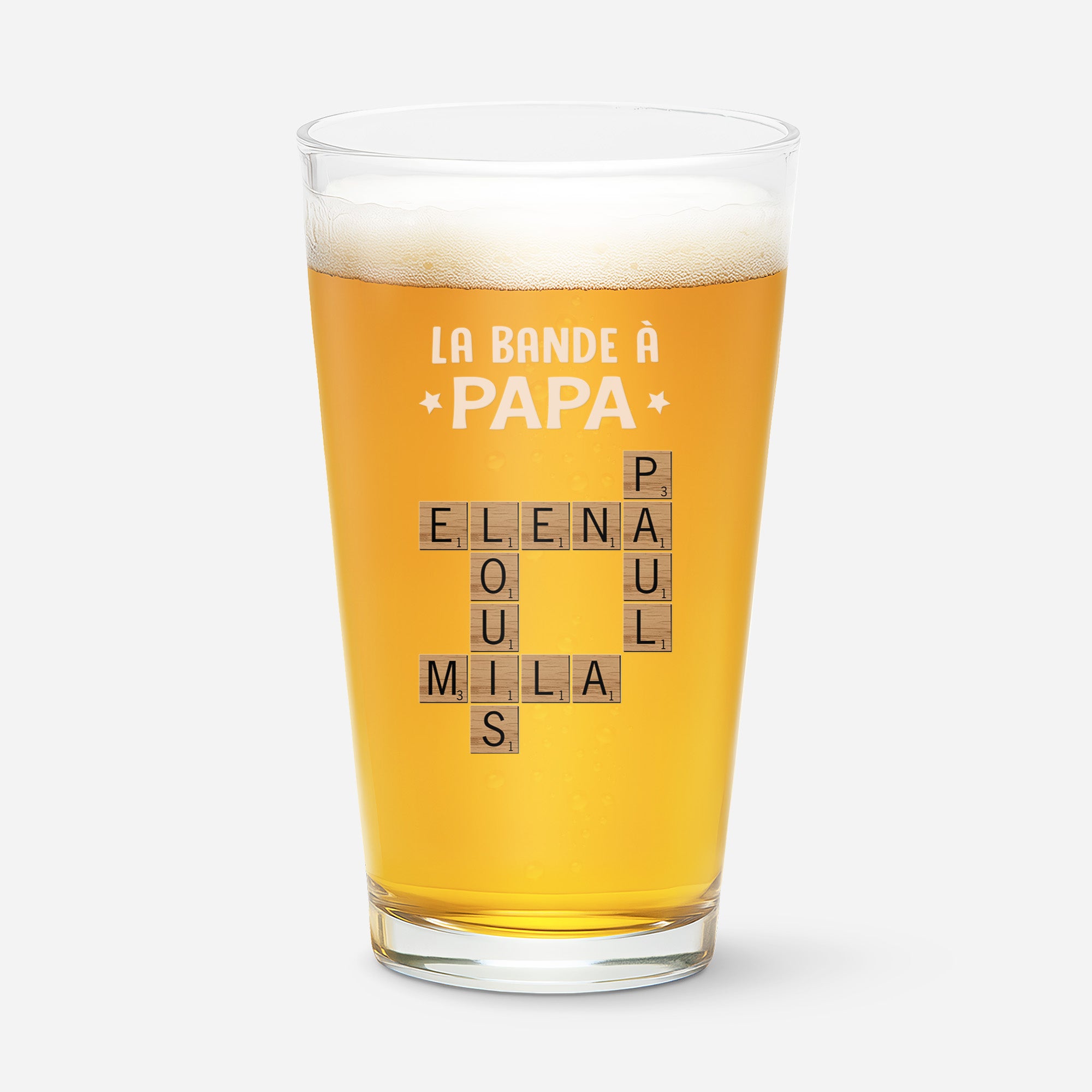 3142IFR1 verre a biere personnalise la bande a papa avec mots croises 3142ikl5b