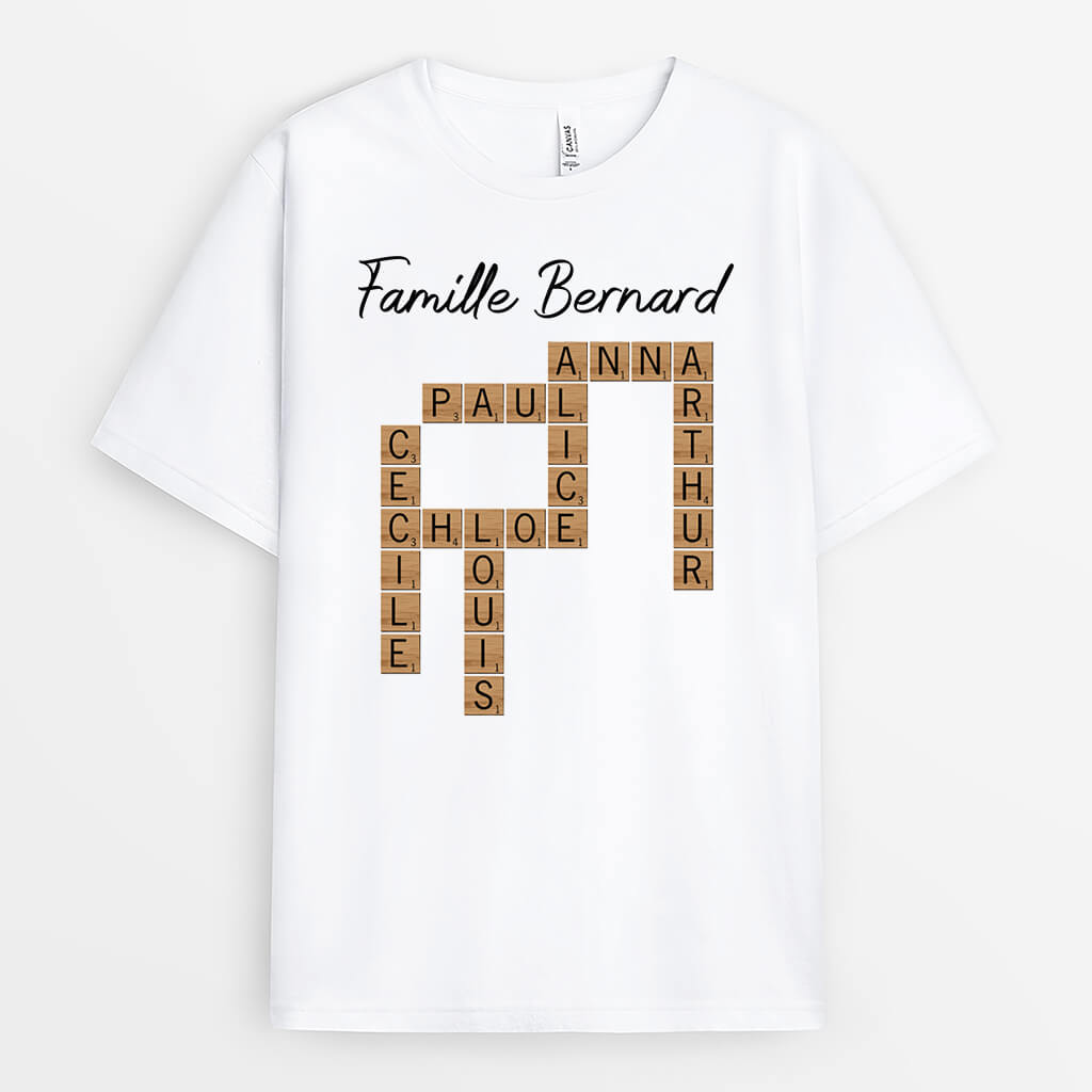 Famille Version Mots Croisés - Cadeau Personnalisé | T-Shirt Pour Famille