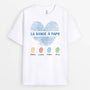 3177AFR1 la bande a papy version coeur avec empreintes digitales tee shirt papy personnalisable