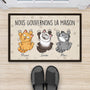 3202DFR2 nous gouvernons la maison version chats espiegles paillasson personnalise avec chat