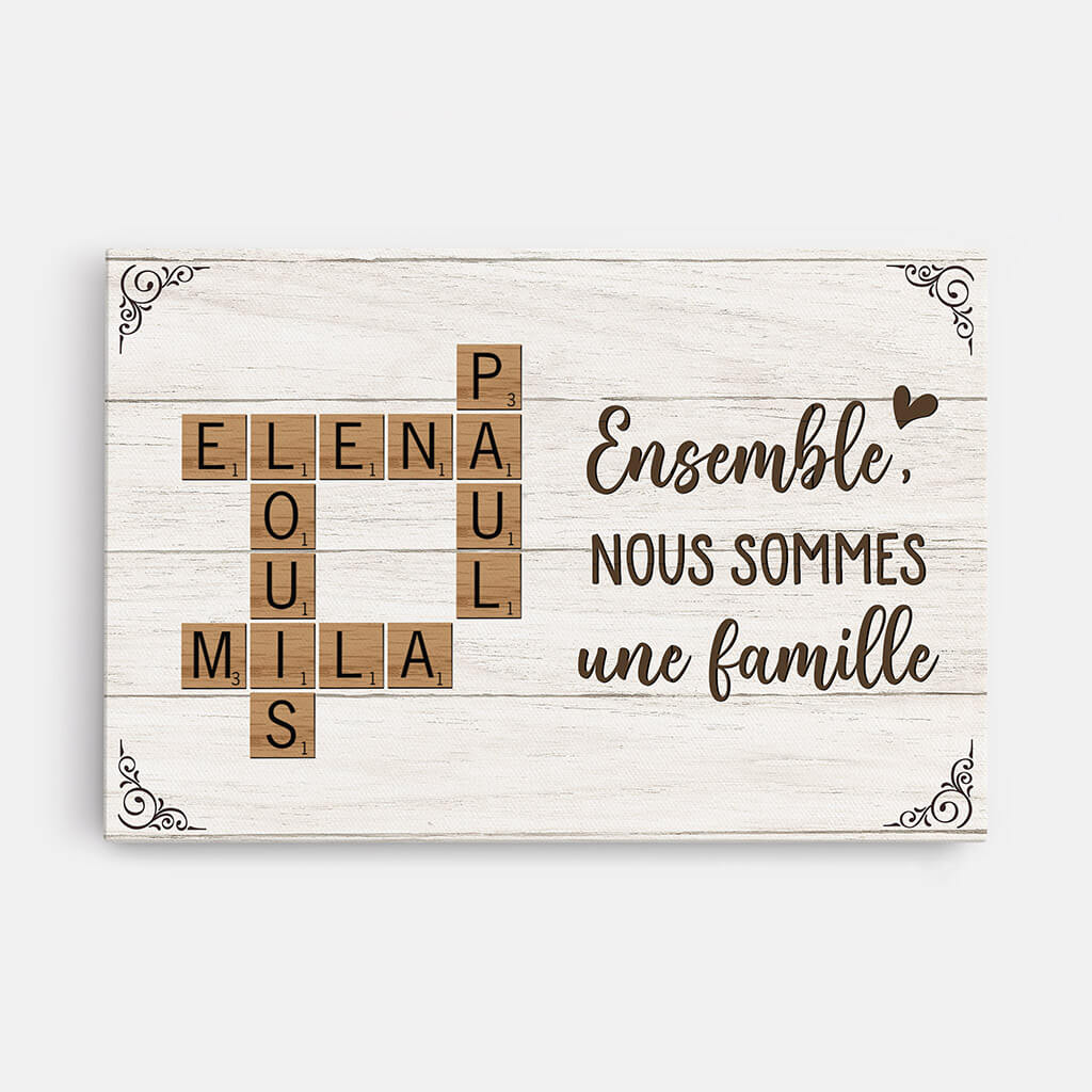 Ensemble Nous Formons Une Famille - Cadeau Personnalisé | Toile Pour Famille