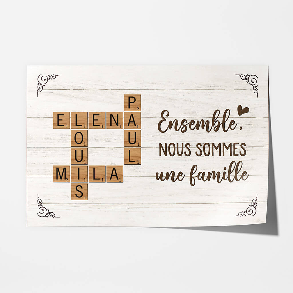 Ensemble Nous Formons Une Famille - Cadeau Personnalisé | Poster Pour Famille