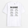 3225AFR1 mamie simple avec les dates de naissances tee shirt mamie personnalise