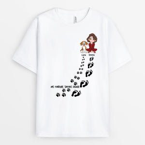 3228AFR1 ne marche jamais seul version pyjama avec chien tee shirt personnalise chien