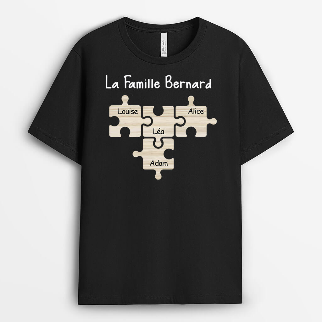 La Famille De Smith Version Puzzle De Noms - Cadeau Personnalisé | T-shirt Pour Famille