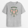 3256AFR2 mamie avec fleurs vintage tee shirt personnalisale pour mamie