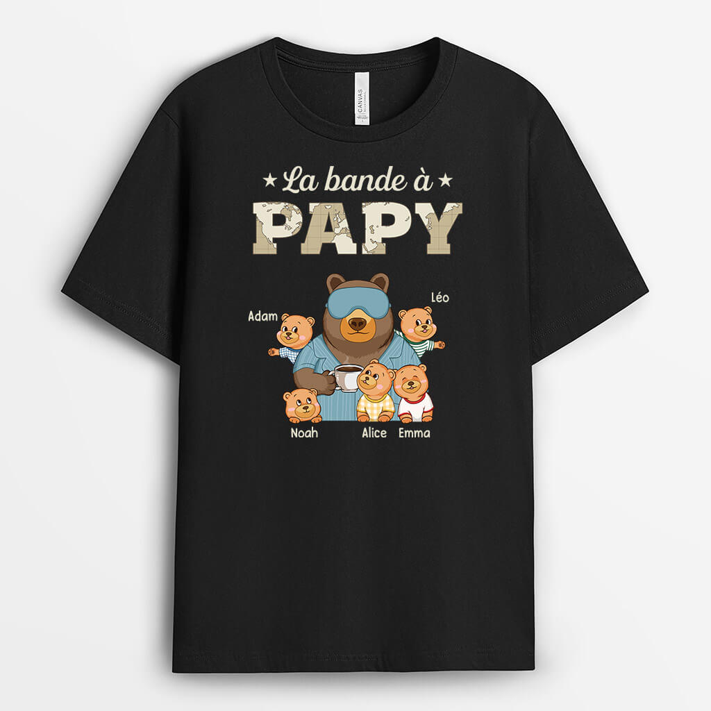 La Bande À Papy Ours Version Carte - Cadeau Personnalisé | T-shirt Pour Papy