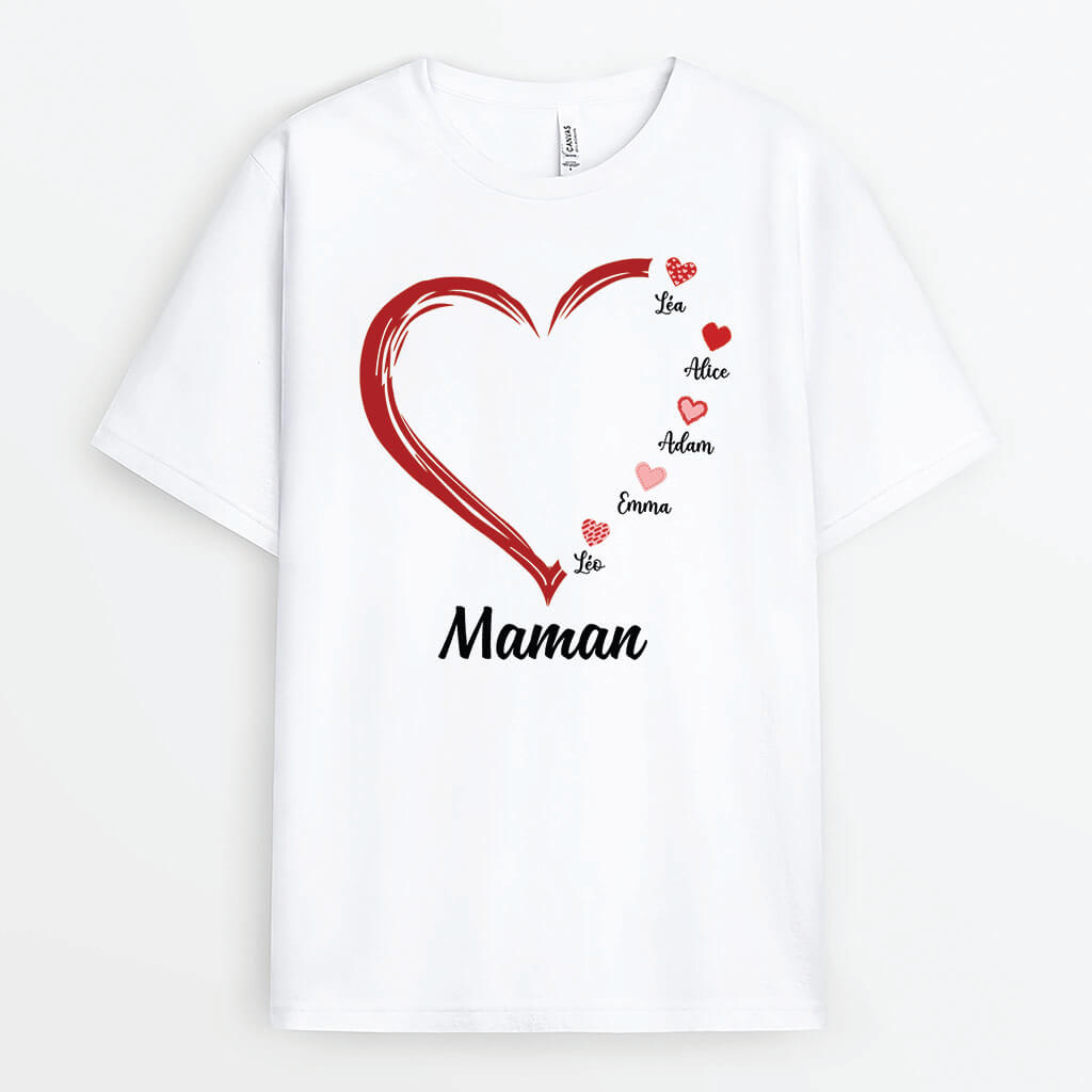Mamie Version Cœurs - Cadeau Personnalisé | T-shirt pour Mamie
