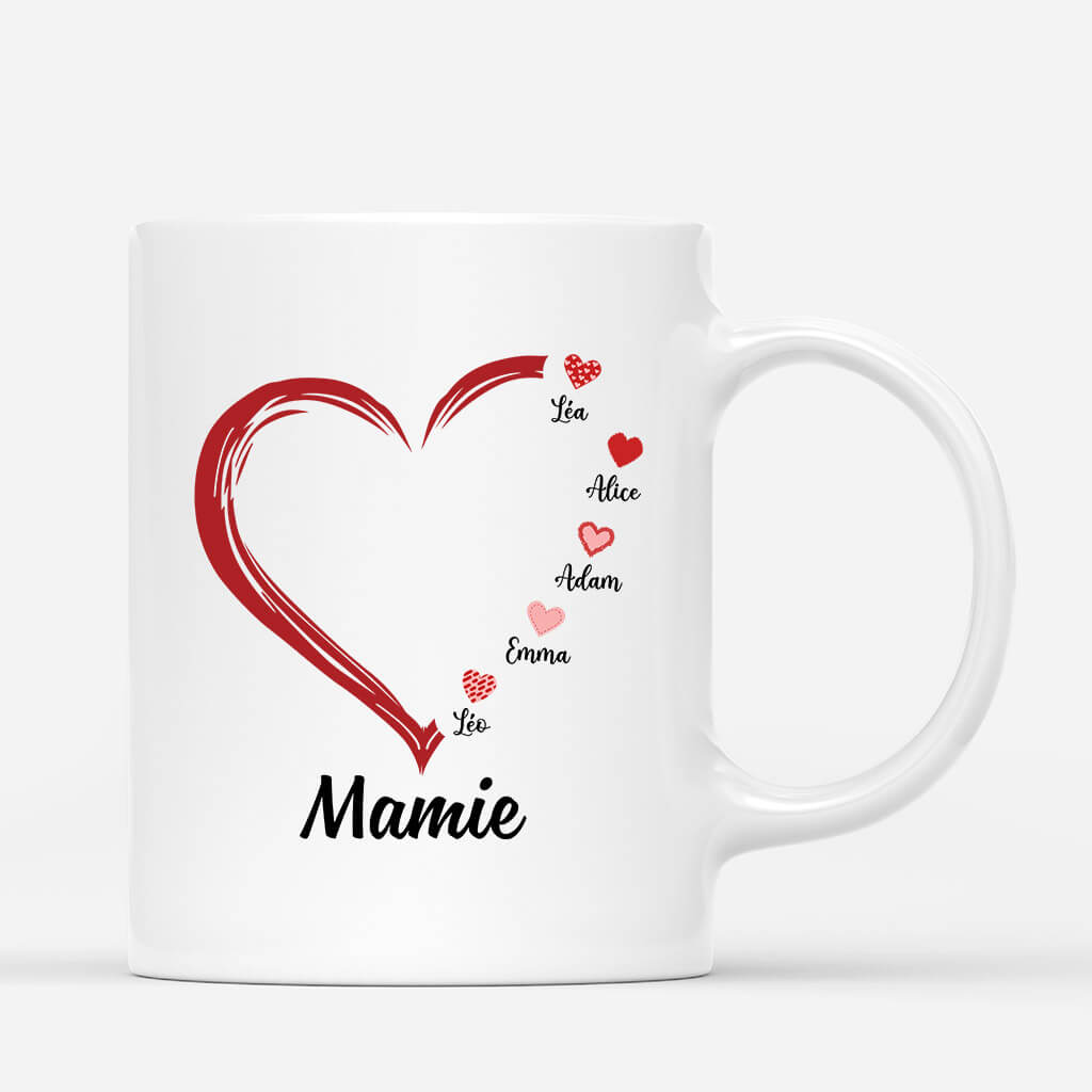 Mamie Version Cœurs - Cadeau Personnalisé | Mug pour Mamie