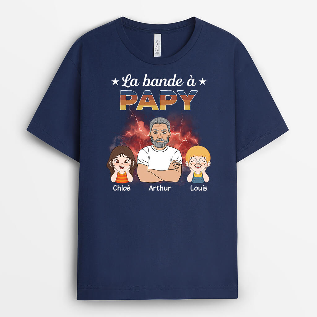 Ce Papy Appartient À Ses Petits-Enfants Avec Tonnerre - Cadeau Personnalisé | T-shirt Pour Papy