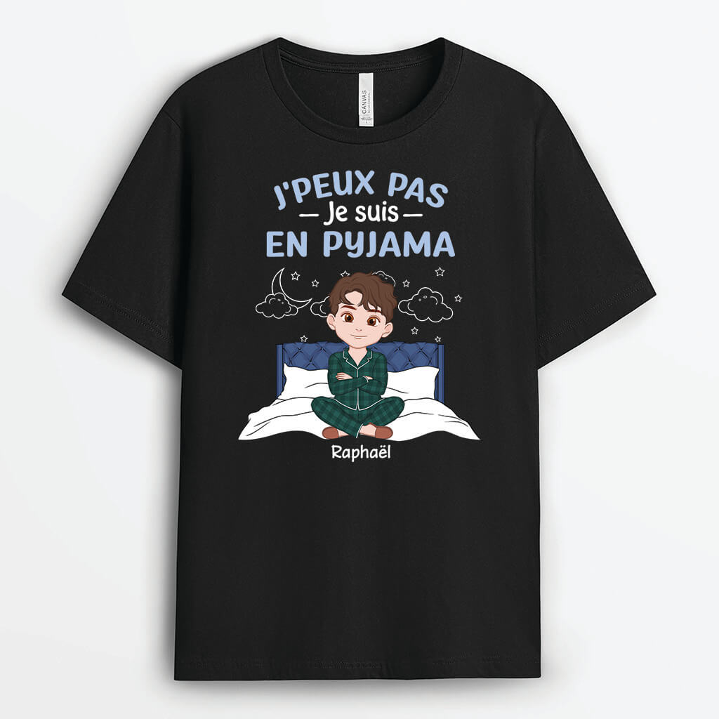 Je Peux Pas Je Suis En Pyjama Version Cartoon - Cadeau Personnalisé | T-shirt Pour Homme