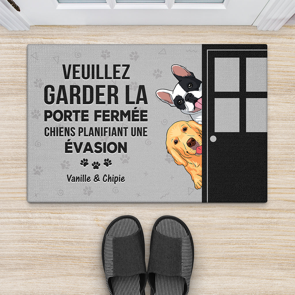 3308DFR2 paillasson personnalise levasion des chiens cadeau amoureux des animaux 3308d5m5c