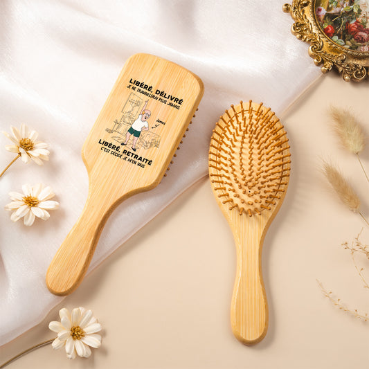 3316QFR2 libere delivre brosse a cheveux personnalisee en bambou pour retraite 3316q3q0a