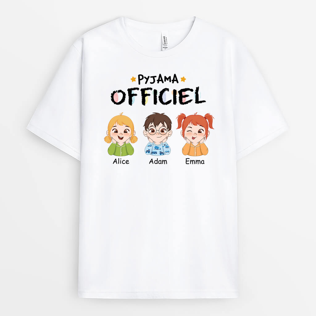 3328AFR1 t shirt de nuit officiel version enfants en pyjama t shirt personnalise pour grands peres