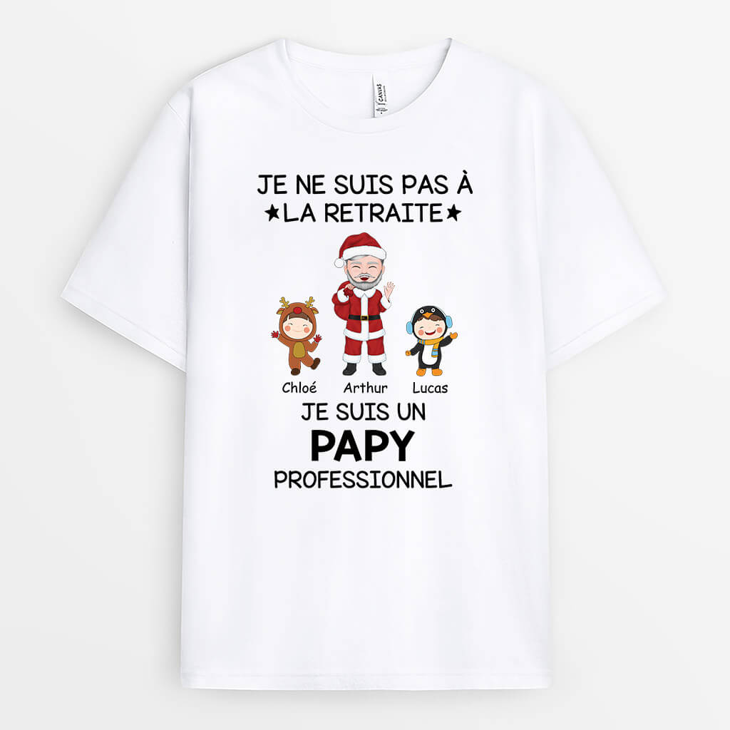 Je Suis Un Papy Professionnel Version Noel - Cadeau Personnalisé | T-shirt Pour Papy