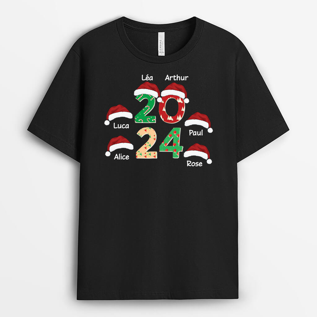 Noël 2024 Avec Bonnets De Noel - Cadeau Personnalisé | T-shirt Pour Noel